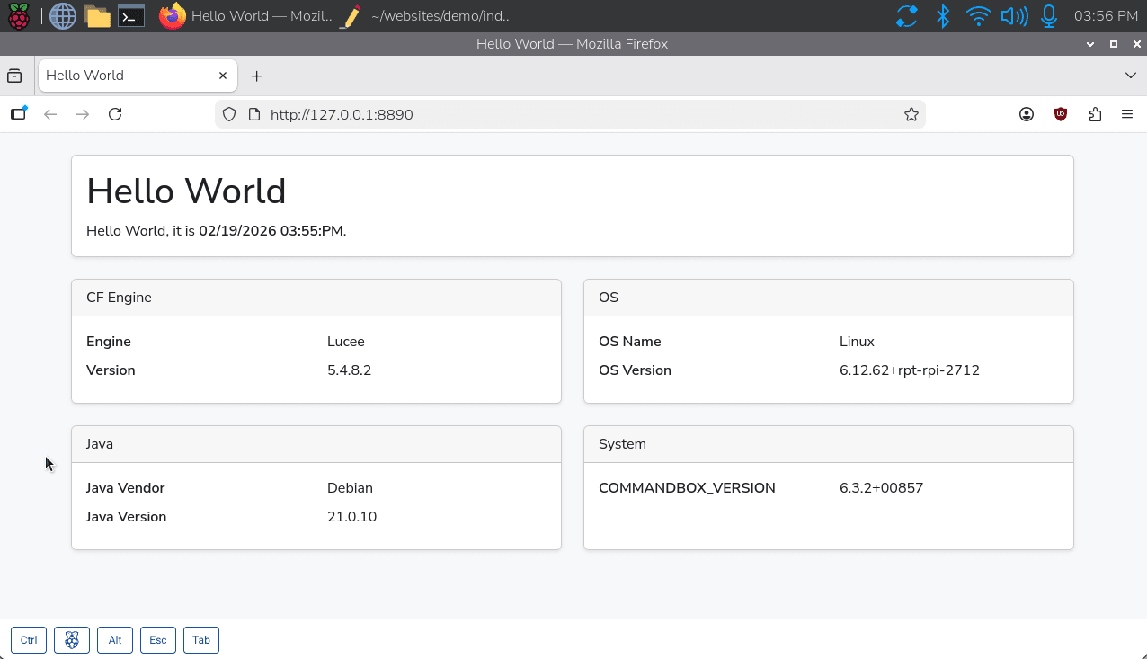 Lucee ColdFusion on Raspberry Pi 5
